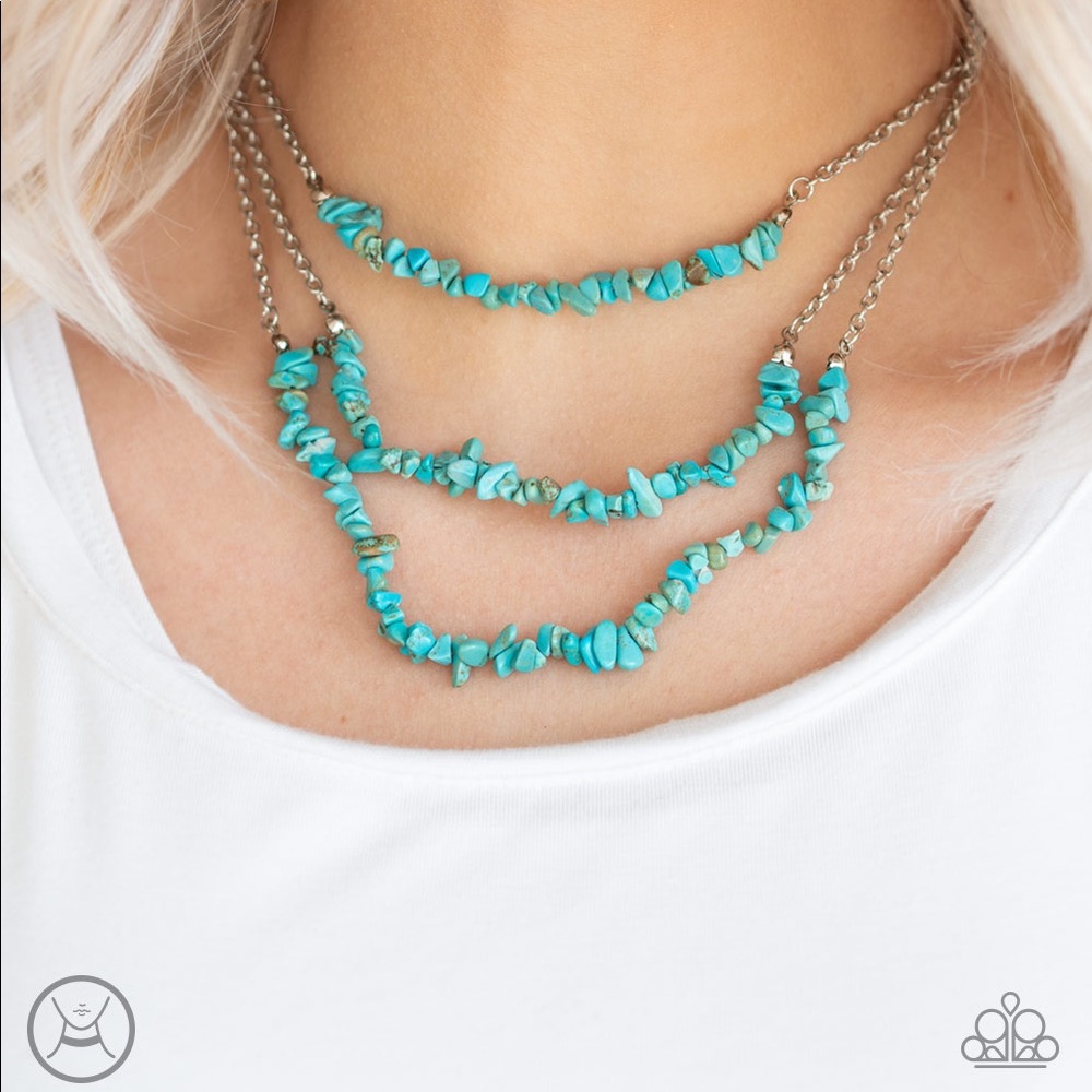 Turquoise Stone Layered Choker